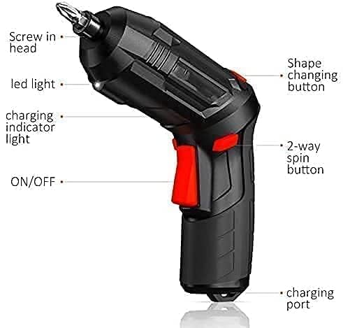 Metal Electric Screwdriver with 47 pcs Screwdriver Bit Set by Dropdash
