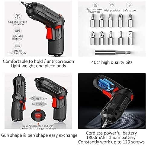 Metal Electric Screwdriver with 47 pcs Screwdriver Bit Set by Dropdash