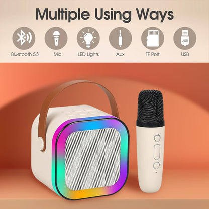 Mini Portable Blue-Tooth Karaoke Speaker with Wireless Microphone by Dropdash