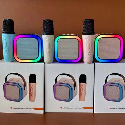 Mini Portable Blue-Tooth Karaoke Speaker with Wireless Microphone by Dropdash