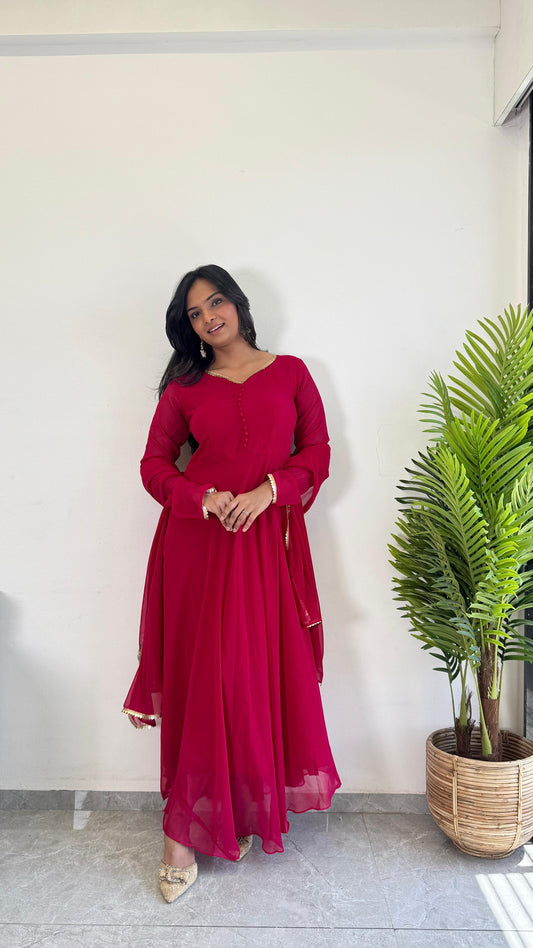 Organza Kurti With Dupatta by Dropdash