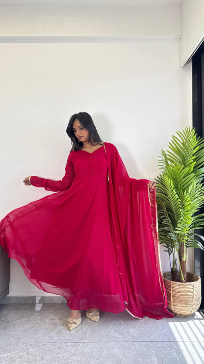 Organza Kurti With Dupatta by Dropdash