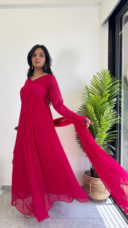 Organza Kurti With Dupatta by Dropdash