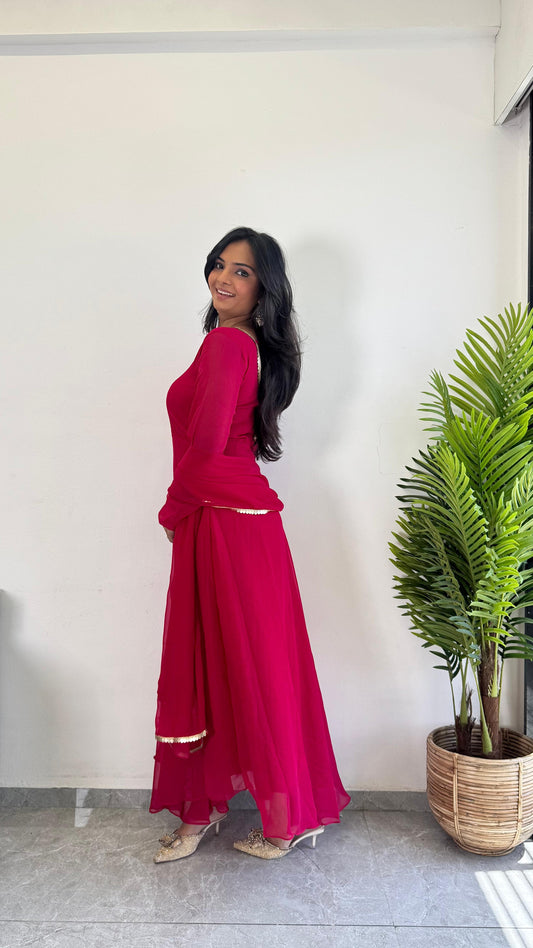 Organza Kurti With Dupatta by Dropdash