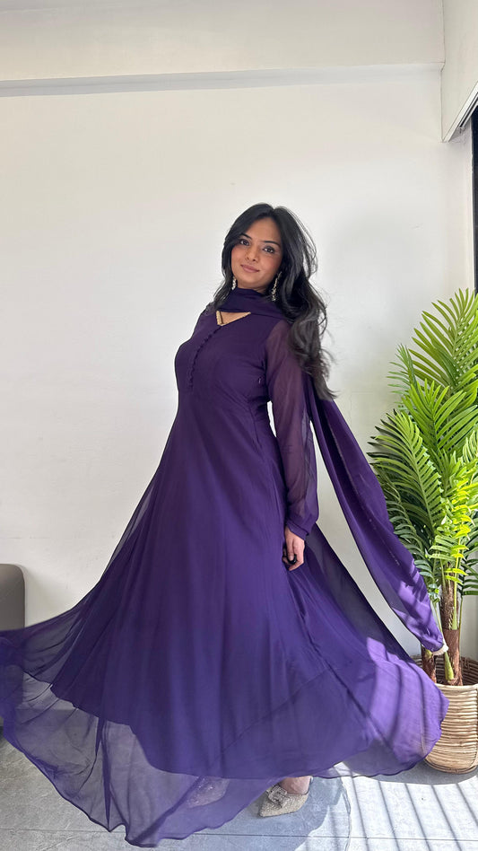 Organza Kurti With Dupatta by Dropdash