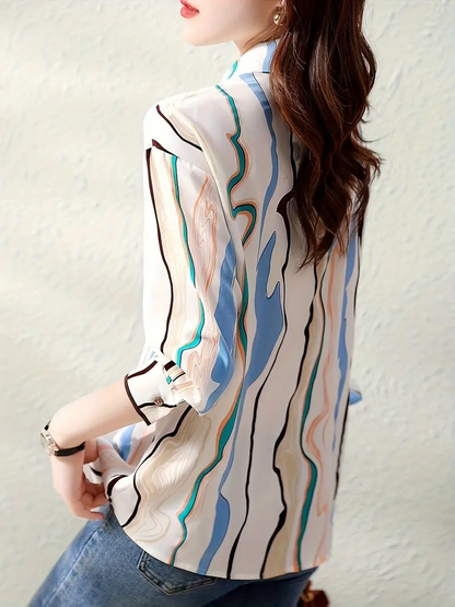 Women Regular Fit Printed Button Down Collar Casual Shirt by Dropdash