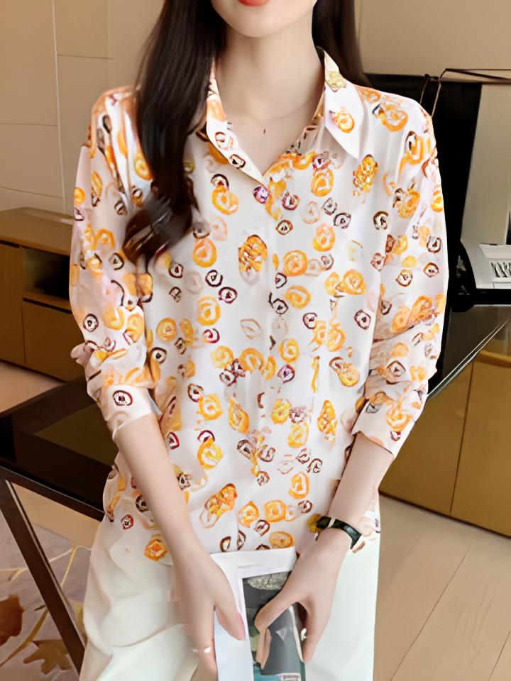 Women Relaxed Fit Fit Printed Formal Shirt by Dropdash