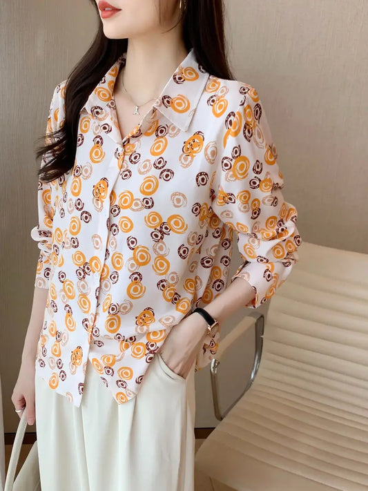 Women Relaxed Fit Fit Printed Formal Shirt by Dropdash